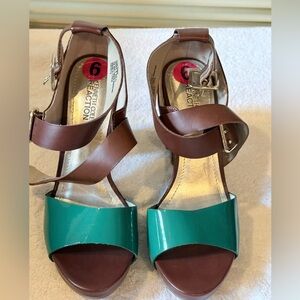 Kenneth Cole Reaction Brown and Teal Heels